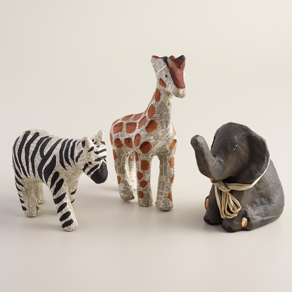 🌿Cost Plus World Market Small Paper Mâché Animals [Set of 3]🌿 - Picture 2 of 2